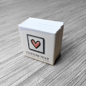 set of 9 custom square magnets with custom text 2 inch