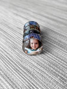 Set of 5 Glass Magnets - 1 Inch Round