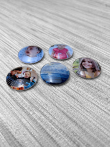Set of 5 Glass Magnets - 1.18 Inch Round